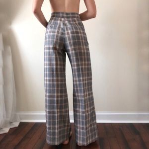 Wide Leg Plaid Pants